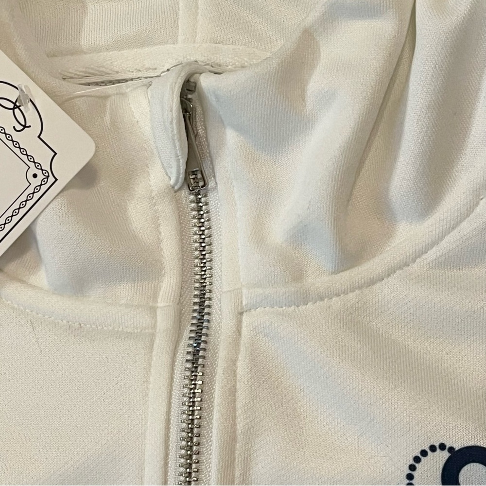 Y2K Nautical ANCHOR Half Zip Hoodie Jacket Pullover Cropped Women's XL Oversized - Picture 12 of 16